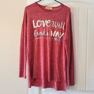 Womens light weight Valentines shirt